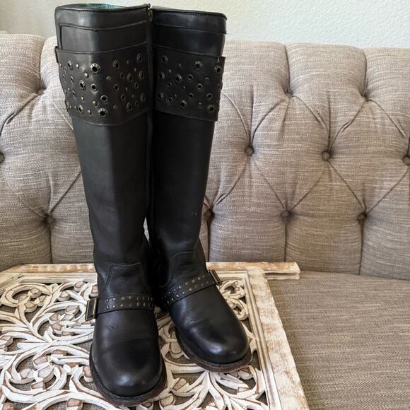 Corral Black Leather Tall Boots Women’s 8.5 - Picture 3 of 10